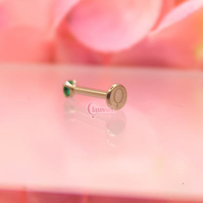 Labret zirconia mini verde - Titanio