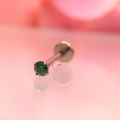 Labret zirconia mini verde - Titanio