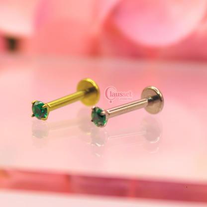 Labret zirconia mini verde - Titanio