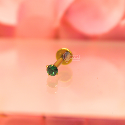 Labret zirconia mini verde - Titanio