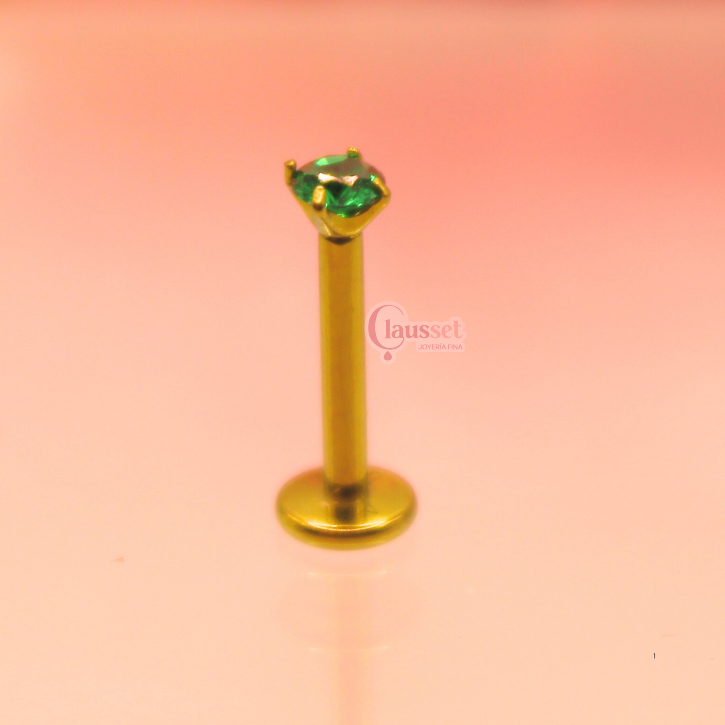 Labret zirconia mini verde - Titanio