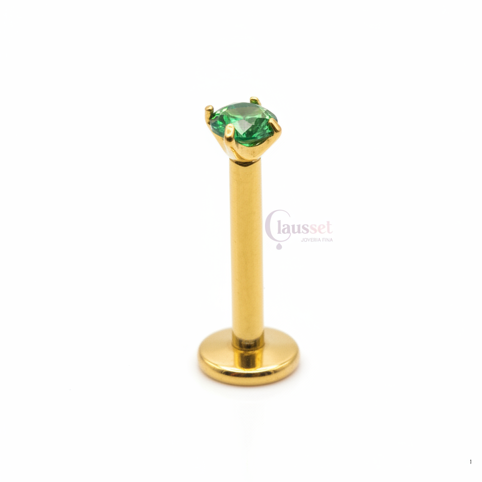 Piercing zirconia mini verde - Titanio