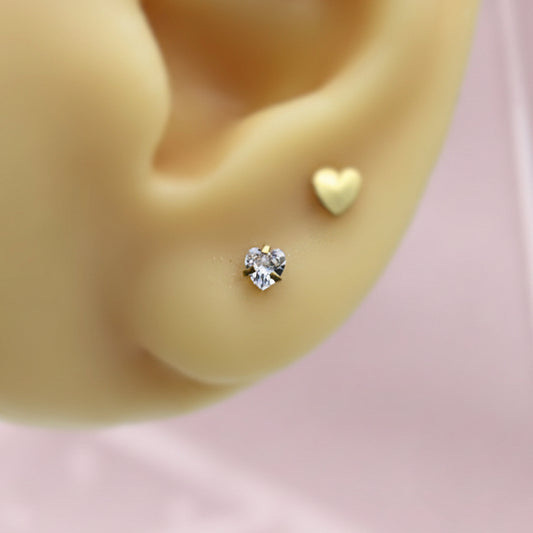 Piercing Zirconia de corazón- Titanio