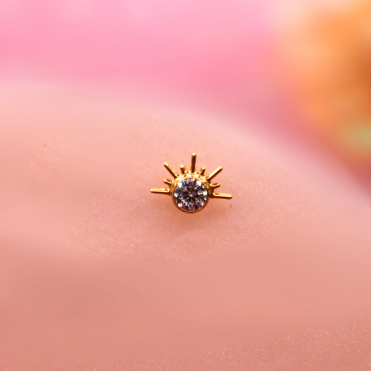 Labret Medio Sol Dorado - Titanio