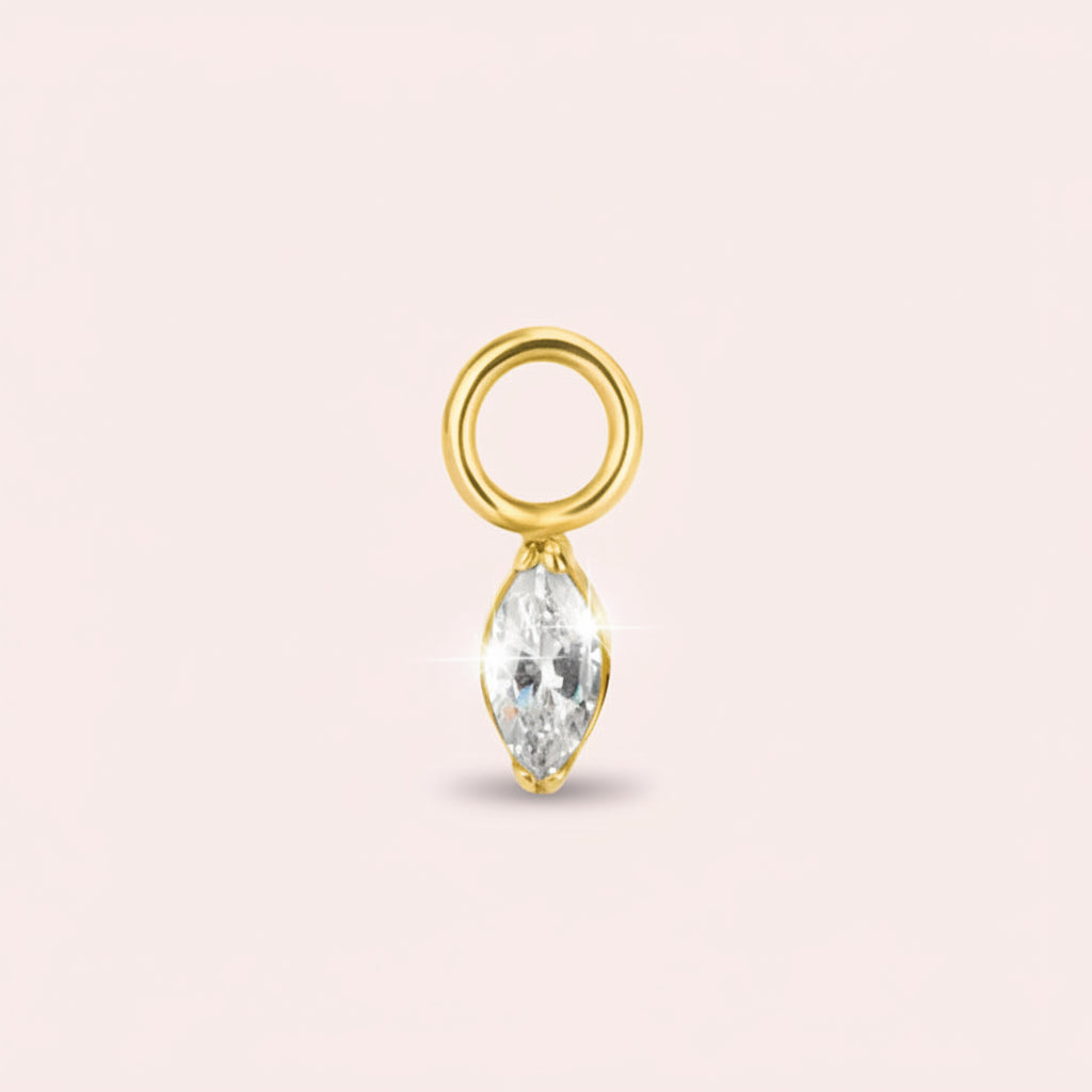 Charm rombi dorado- Titanio