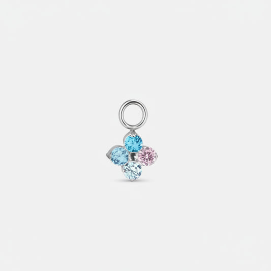 Charm trebol colores plateado (Colgante) - Titanio