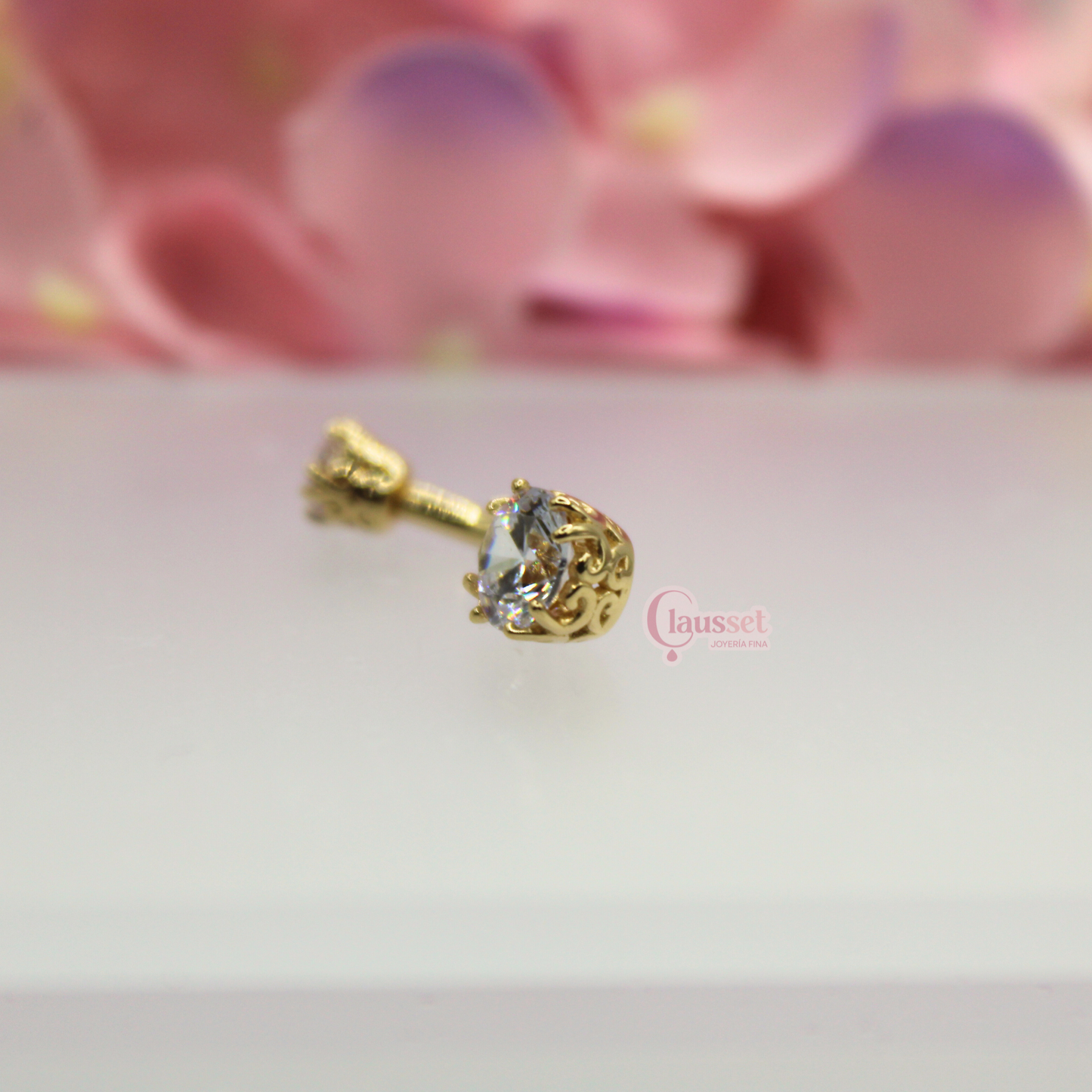 Piercing Ombligo Oro Solido 14k