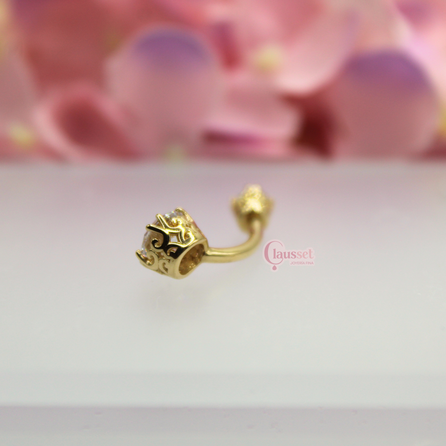 Piercing Ombligo Oro Solido 14k