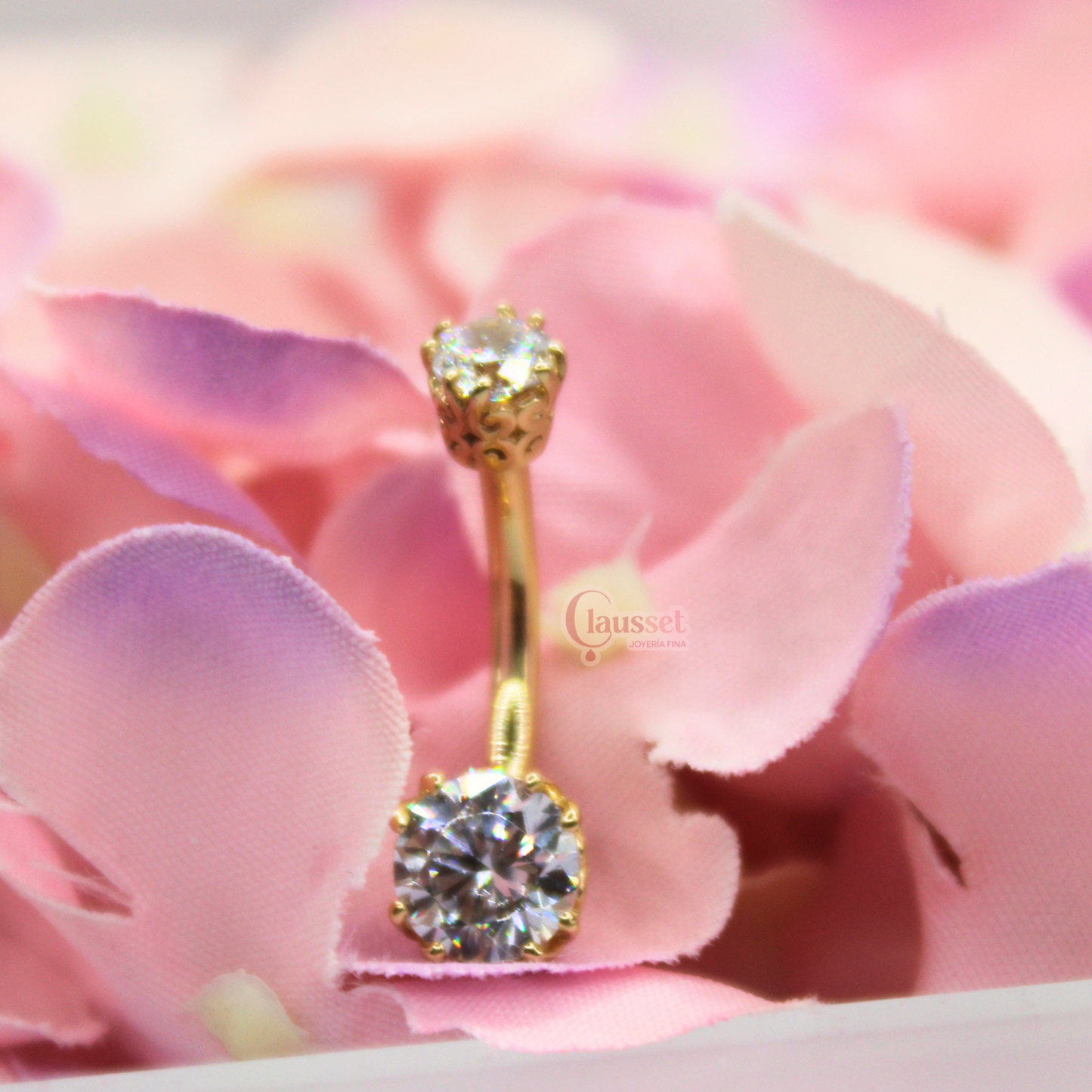 Piercing Ombligo Oro Solido 14k