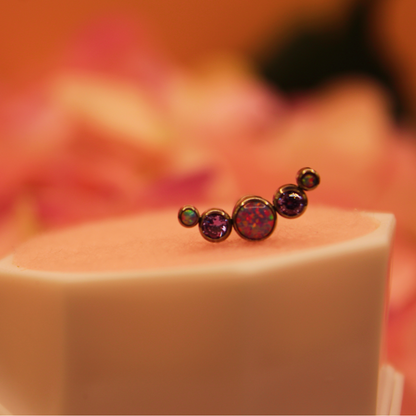 Labret pastillas bisceladas opalos morados - Titanio