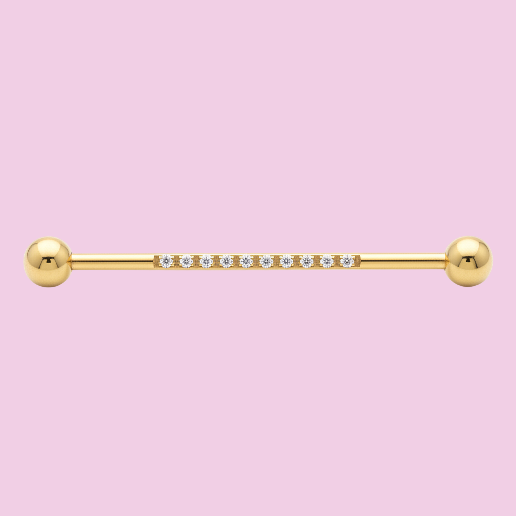 Piercing Industrial diseño 10 zirconias-Titanio