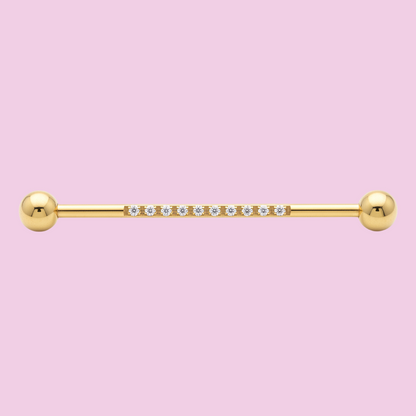 Piercing Industrial diseño 10 zirconias-Titanio
