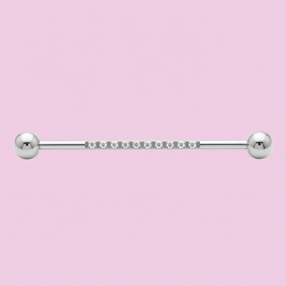 Piercing Industrial diseño 10 zirconias-Titanio