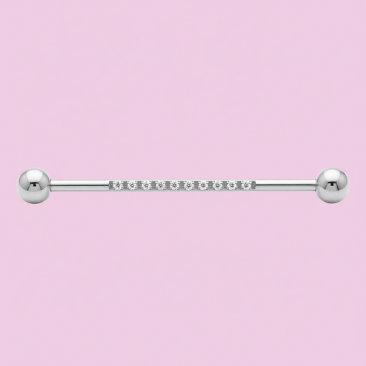Piercing Industrial diseño 10 zirconias-Titanio