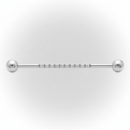 Piercing Industrial diseño 10 zirconias-Titanio