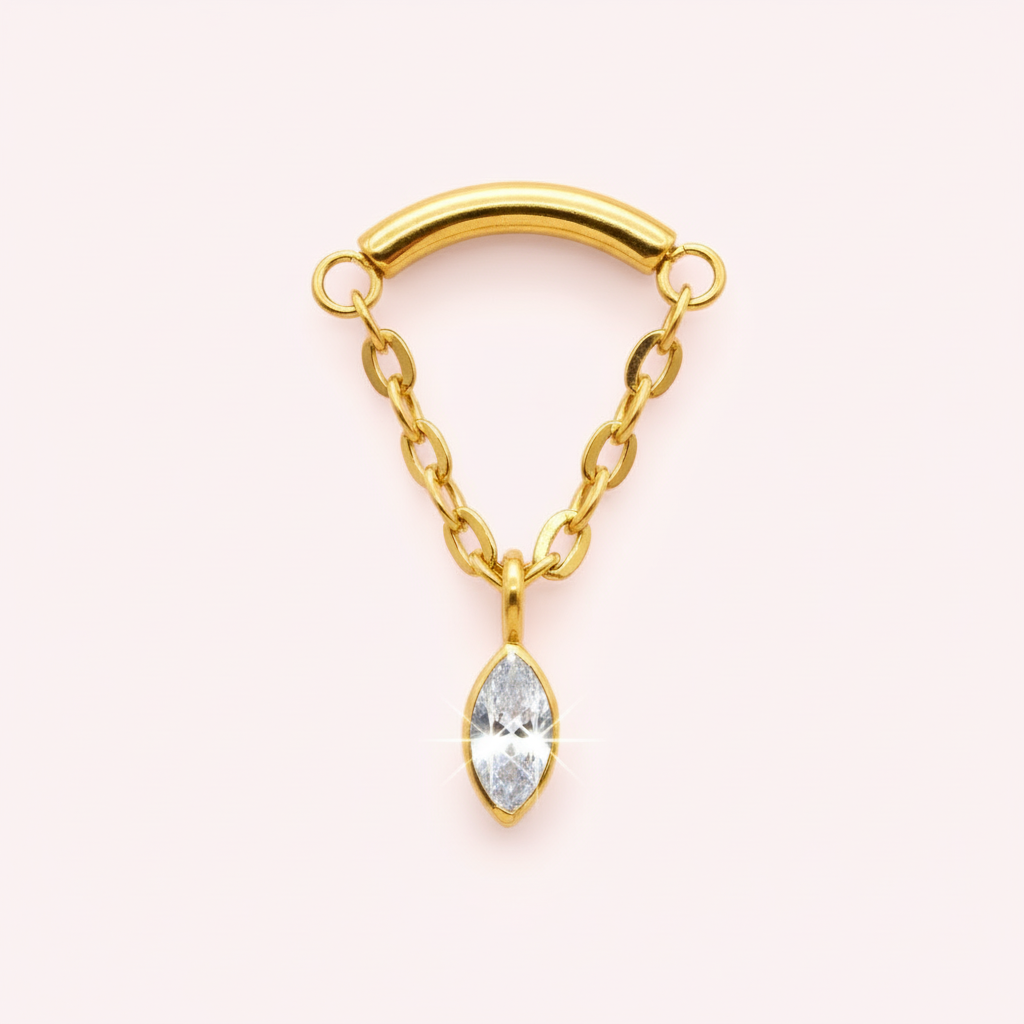 Piercing helix  con colgante- Titanio (Labret)