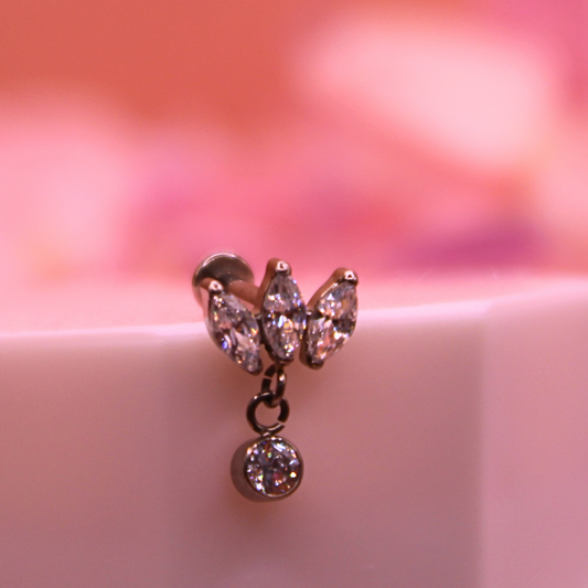 Labret Coronita con Colgante - Titanio