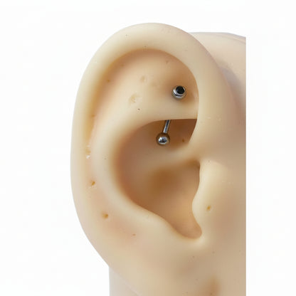 Piercing Banana para ceja y rook zirconia negra - Titanio