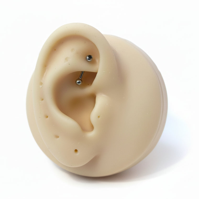 Piercing Banana para ceja y rook zirconia negra - Titanio