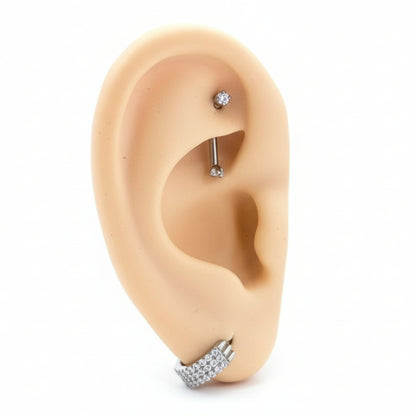 Piercing Banana zirconia mini - Titanio