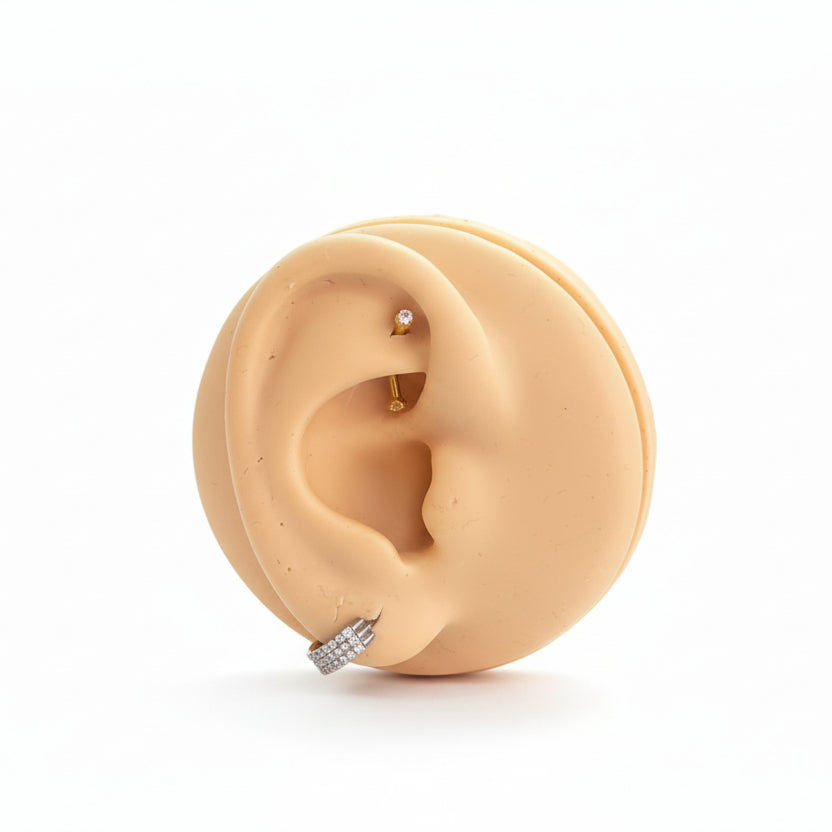 Piercing Banana zirconia mini - Titanio