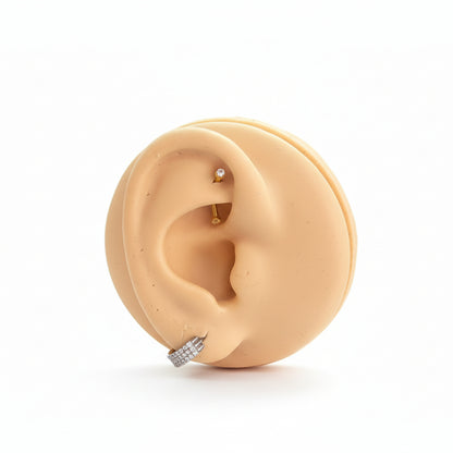 Piercing Banana zirconia mini - Titanio