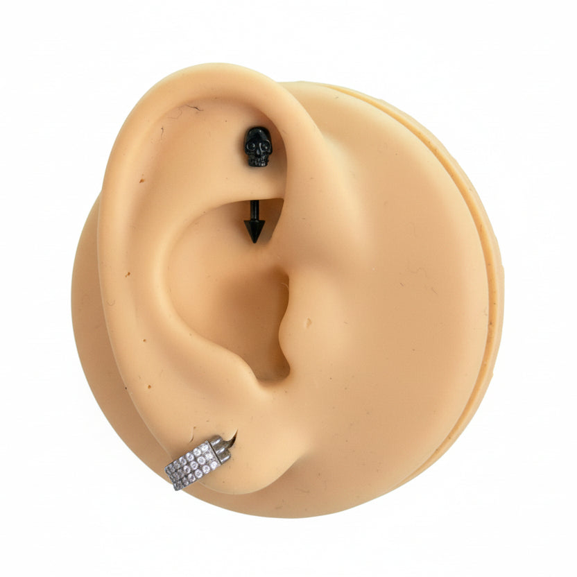 Piercing Banana Calavera negra - Titanio
