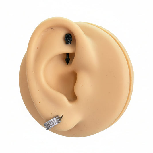 Piercing Banana Calavera negra - Titanio