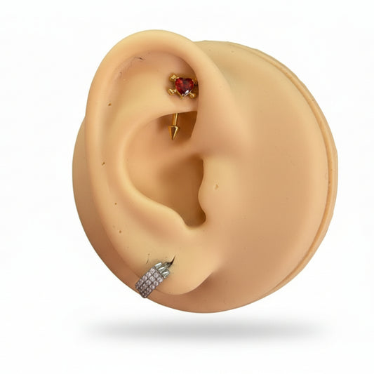 Piercing Banana corazón cúpido - Titanio