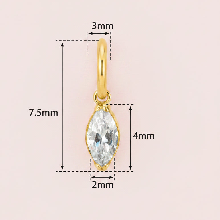 Charm rombi dorado- Titanio