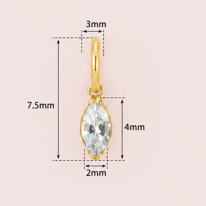 Charm rombi dorado- Titanio