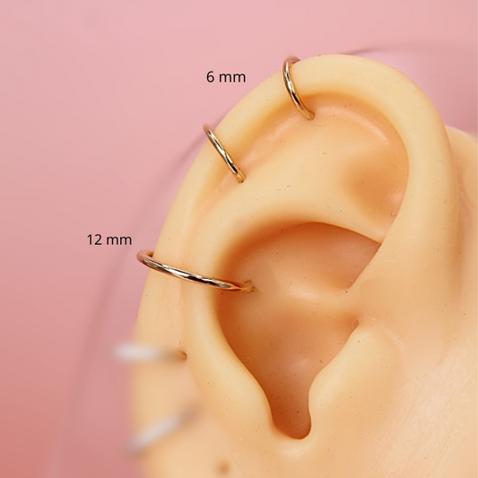 Aro Clicker Liso- Oro solido 14k