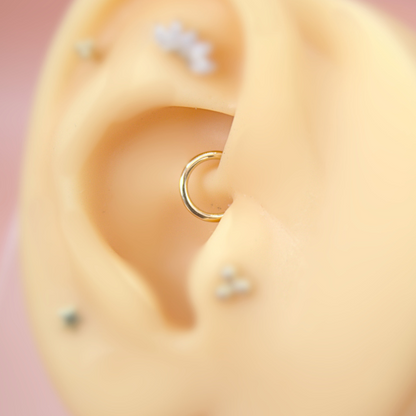 Aro Clicker Liso- Oro solido 14k