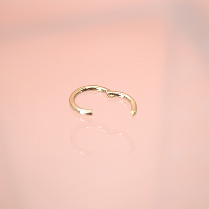 Aro Clicker Liso- Oro solido 14k