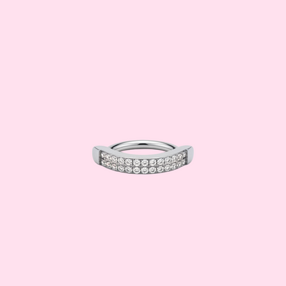 Piercing para Ombligo diseño de arracada con zirconias - Titanio