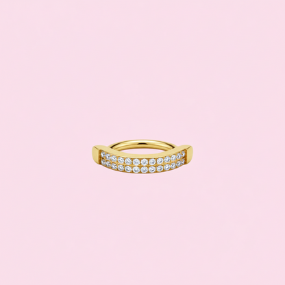 Piercing para Ombligo diseño de arracada con zirconias - Titanio