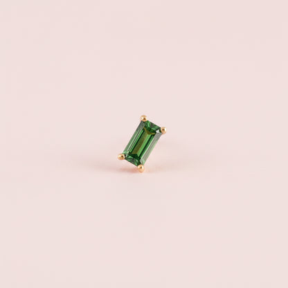 Labret cuadrado verde  Push- Pin de Titanio