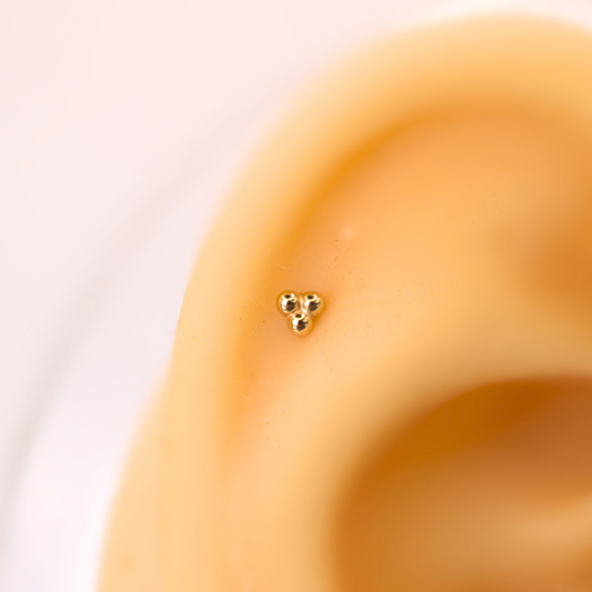 Dormilonas triples Minis (Labret)- Oro solido 14k