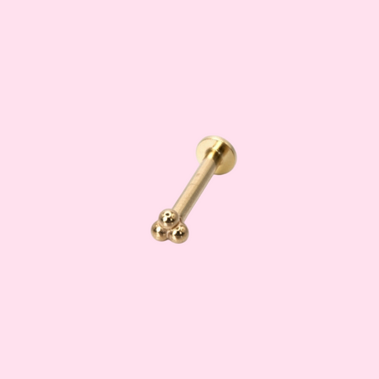 Dormilonas triples Minis (Labret)- Oro solido 14k