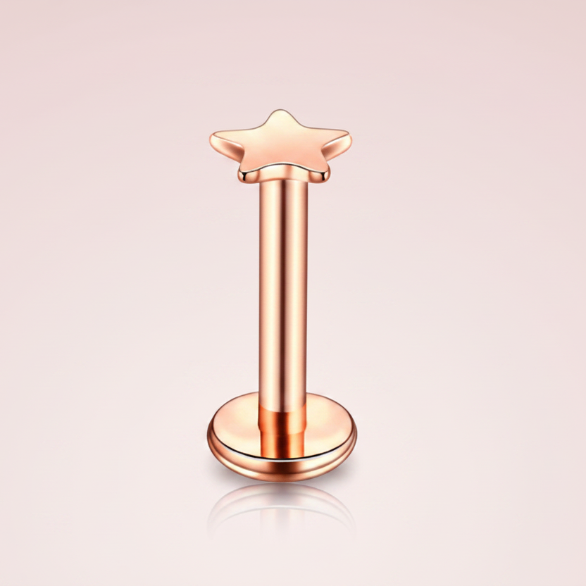 Piercing Estrella plana Rose Gold - Acero quirúrgico
