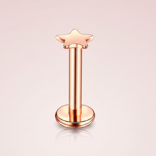Piercing Estrella plana Rose Gold - Acero quirúrgico