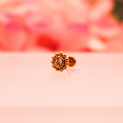 Labret girasol dorado - acero quirúrgico