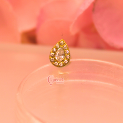 Labret Gota Turca blanca - Titanio