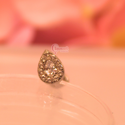Labret Gota Turca blanca - Titanio