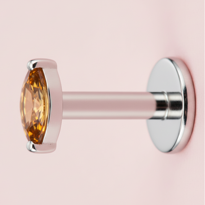 Piercing Rombi champagne -  Titanio Grado Implante (Labret)h