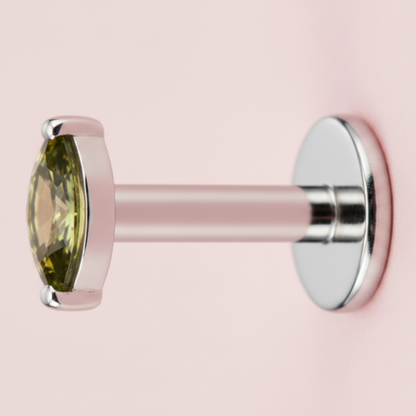 Piercing Rombi Verde - Titanio (Labret)