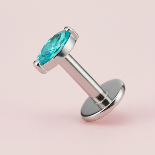 Piercing Rombi Azul - Titanio Labret