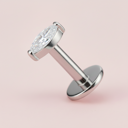 Piercing  Rombi Blanco - Titanio (Labret)