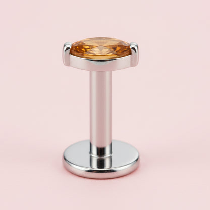 Piercing Rombi Naranja -  Titanio Grado Implante (Labret)