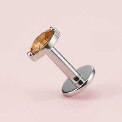 Piercing Rombi Naranja -  Titanio Grado Implante (Labret)